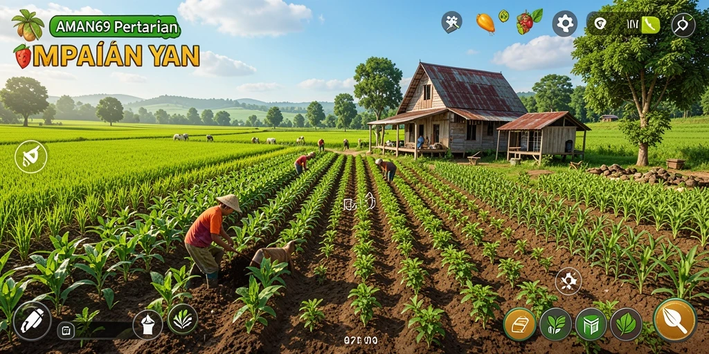 Tampilan gameplay AMAN69 yang menarik saat bertani dan merawat tanaman.