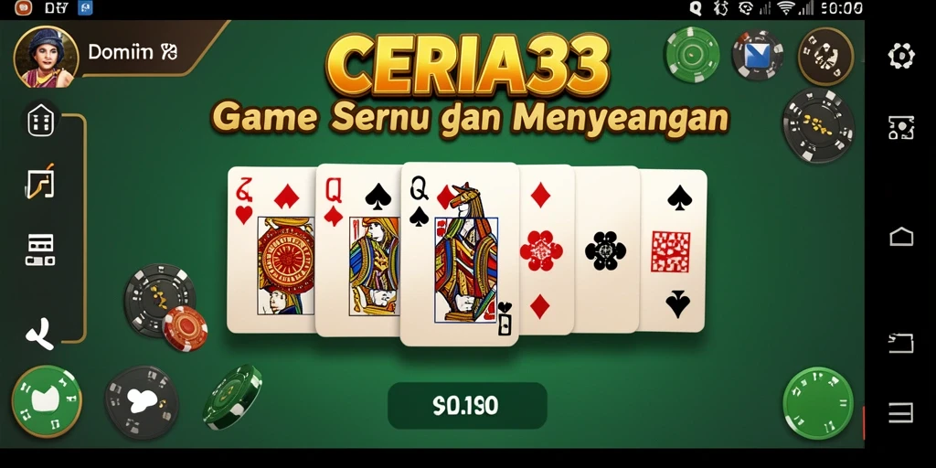 Screenshot gameplay CERIA33 yang menarik dengan tampilan domino yang dinamis.