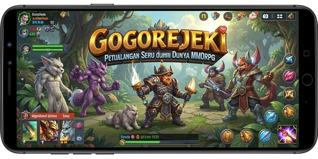 Screenshot gameplay GOGOREJEKI dengan aksi pertempuran seru.