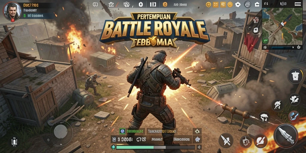Screenshot ID6788 menampilkan aksi pertempuran yang intens di arena Battle Royale.