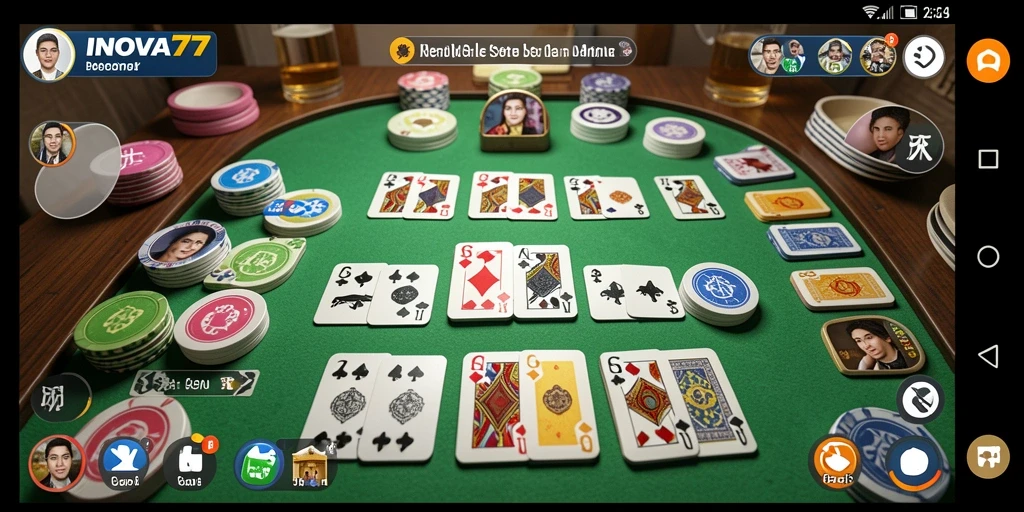 Tangkapan layar INOVA77 menampilkan gameplay Gaple yang dinamis dan menarik.