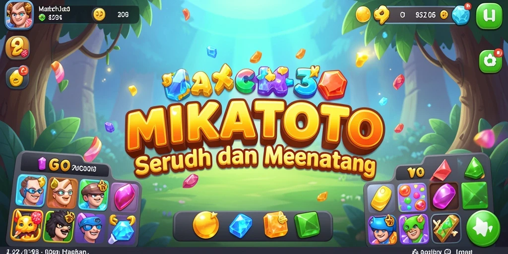 Tangkapan layar gameplay MIKATOTO yang menampilkan aksi seru dari permainan Match-3.