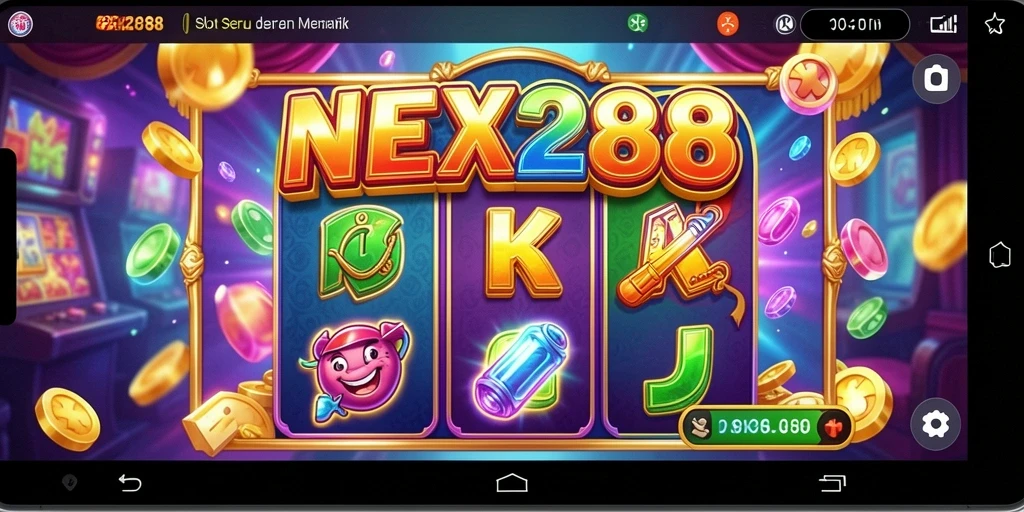 Screenshot NEX288 menampilkan gameplay Slot yang seru dan penuh warna.