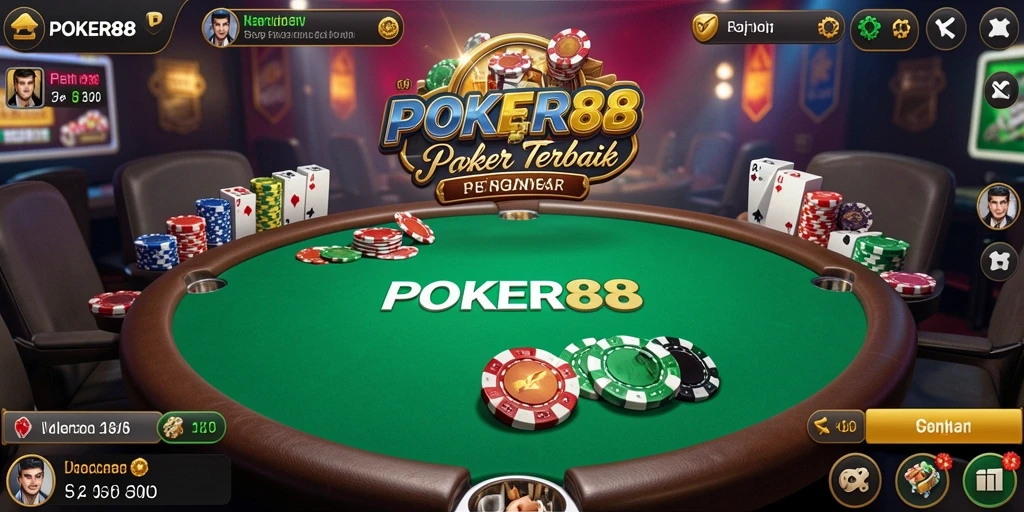 Gambaran gameplay POKER88 yang menampilkan suasana permainan Poker.