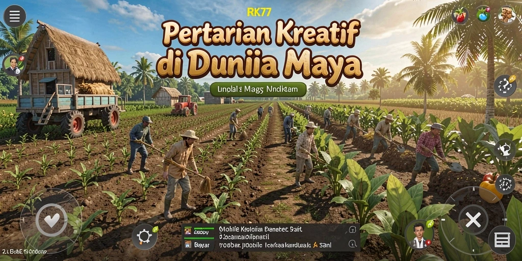 Lihat gameplay seru di RK77 dengan pertanian yang penuh warna.