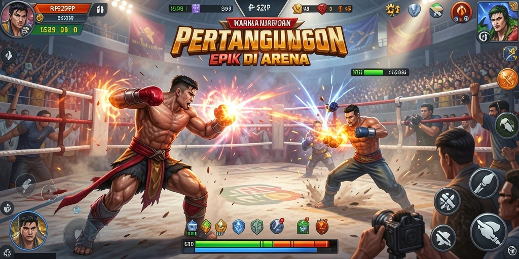 Screenshot gameplay RP62RP menampilkan pertarungan yang mendebarkan dan karakter unik.