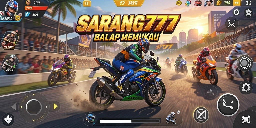 Gameplay balap motor yang seru dan menegangkan di SARANG777.