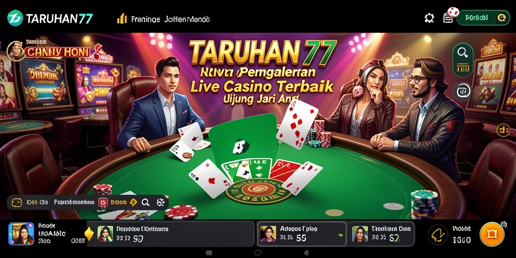 Screenshot gameplay TARUHAN77 menampilkan suasana kasino langsung yang menyenangkan.